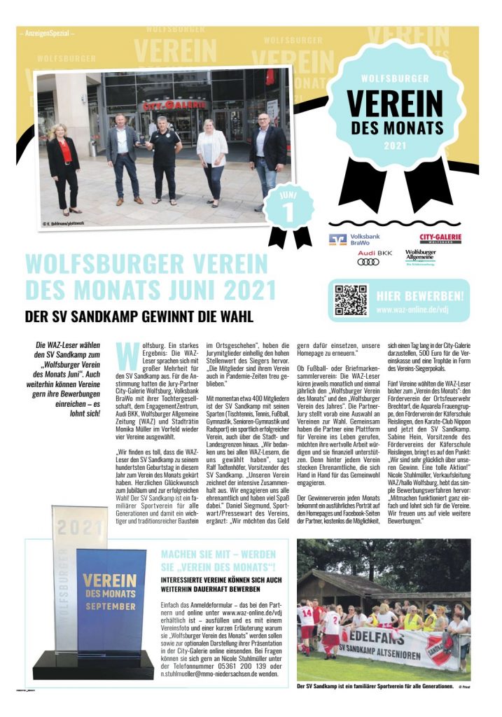 Verein des Monats WAZ Juli 2021